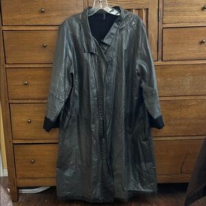 Babette Metallic Gray Women's Trench Coat